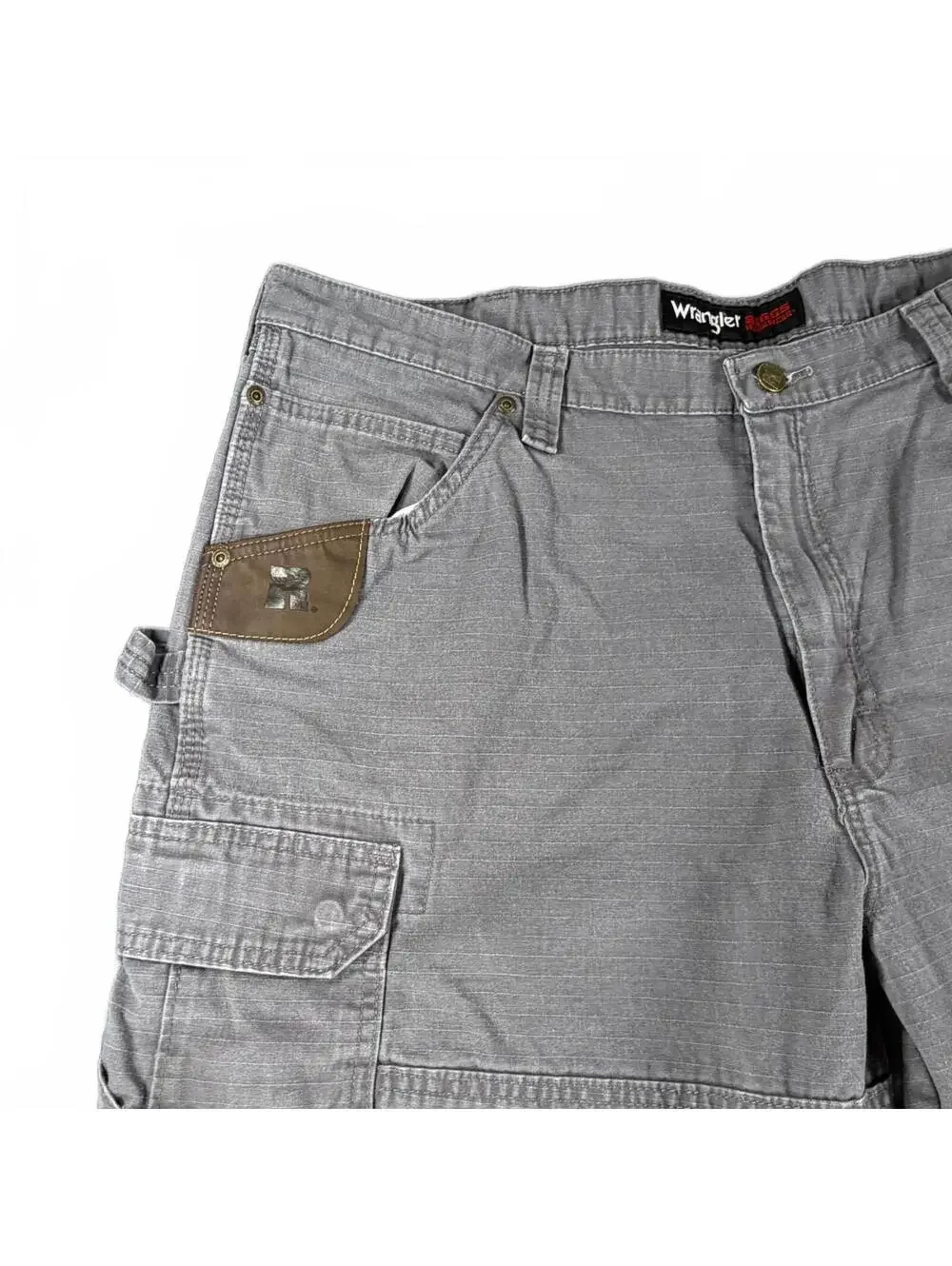 Men's Wrangler Riggs Workwear Gray Cargo Pants 40x30 Durable Cotton Utility